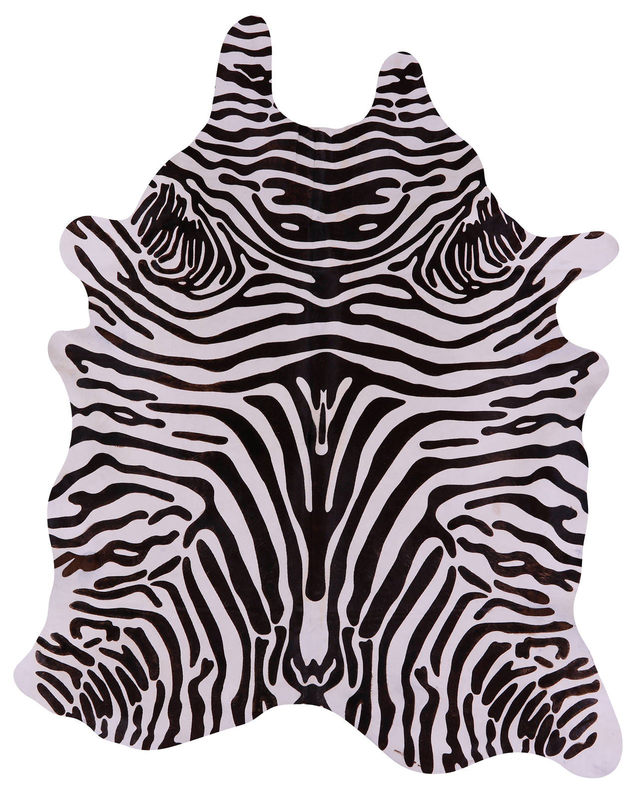 Zebra Animal Print Natural Cowhide Rug - XX-Large 7' 10"H x 6' 6"W