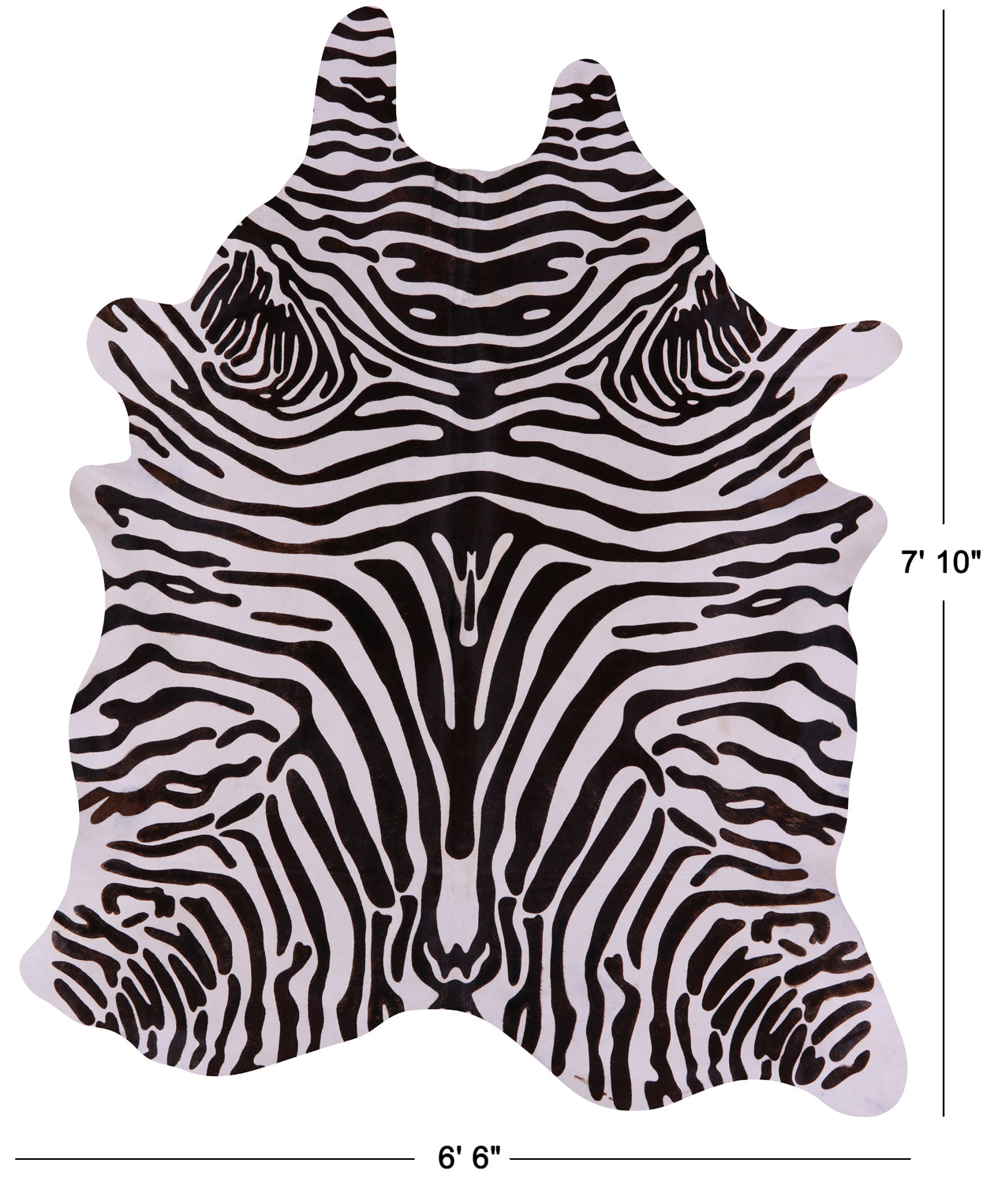 Zebra Animal Print Natural Cowhide Rug - XX-Large 7' 10"H x 6' 6"W