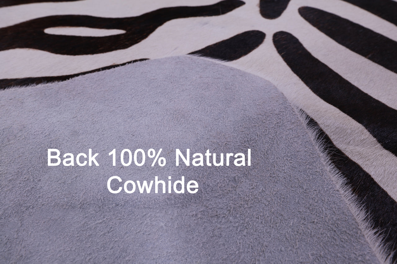 Zebra Animal Print Natural Cowhide Rug - XX-Large 7' 10"H x 6' 6"W