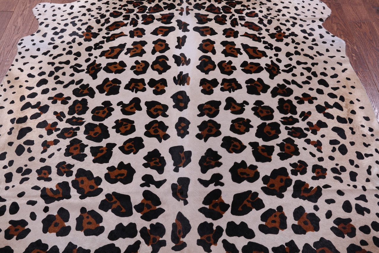 Jaguar Animal Print Natural Cowhide Rug - X-Large 7' 0"H x 6' 0"W