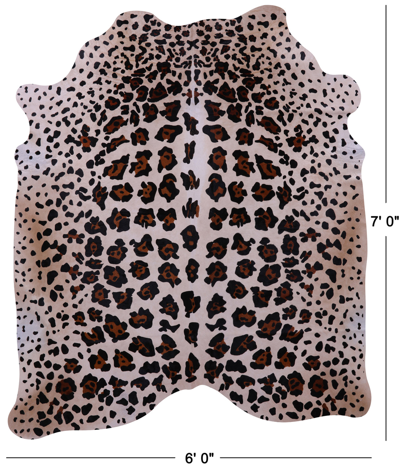 Jaguar Animal Print Natural Cowhide Rug - X-Large 7' 0"H x 6' 0"W