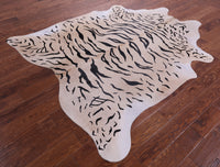 Thumbnail for Tiger Animal Print Natural Cowhide Rug - X-Large 7' 0
