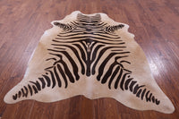 Thumbnail for Zebra Animal Print Natural Cowhide Rug - X-Large 7' 4