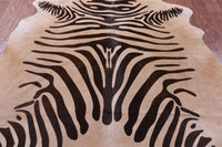 Thumbnail for Zebra Animal Print Natural Cowhide Rug - X-Large 7' 4