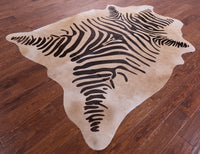 Thumbnail for Zebra Animal Print Natural Cowhide Rug - X-Large 7' 4