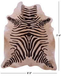 Thumbnail for Zebra Animal Print Natural Cowhide Rug - X-Large 7' 4