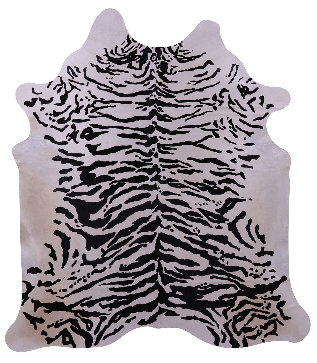 Tiger Animal Print Natural Cowhide Rug - X-Large 7' 5"H x 6' 8"W