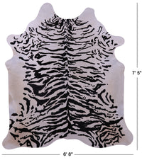 Thumbnail for Tiger Animal Print Natural Cowhide Rug - X-Large 7' 5
