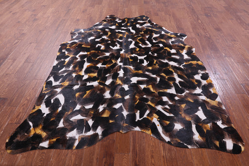 Abstract Printed Natural Cowhide Rug - XX-Large 8' 1