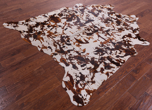 Abstract Printed Natural Cowhide Rug - X-Large 7' 1