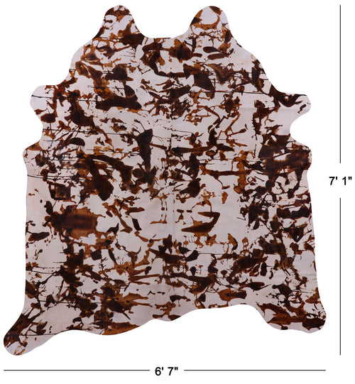Abstract Printed Natural Cowhide Rug - X-Large 7' 1