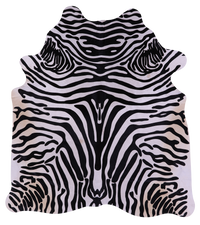 Thumbnail for Zebra Animal Print Natural Cowhide Rug - X-Large 7' 0