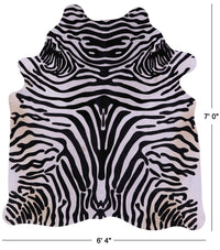 Thumbnail for Zebra Animal Print Natural Cowhide Rug - X-Large 7' 0