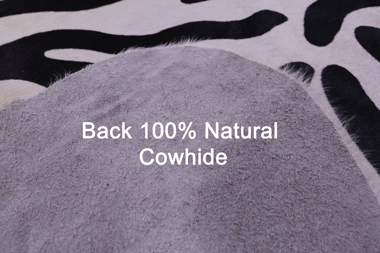 Zebra Animal Print Natural Cowhide Rug - X-Large 7' 0"H x 6' 4"W