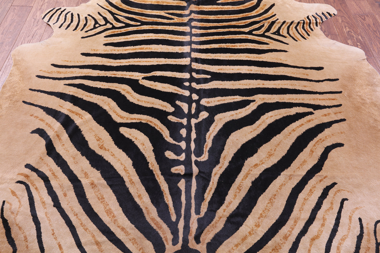 Zebra Animal Print Natural Cowhide Rug - XX-Large 7' 9"H x 6' 8"W