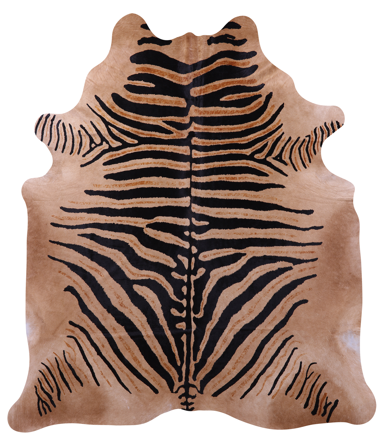 Zebra Animal Print Natural Cowhide Rug - XX-Large 7' 9"H x 6' 8"W