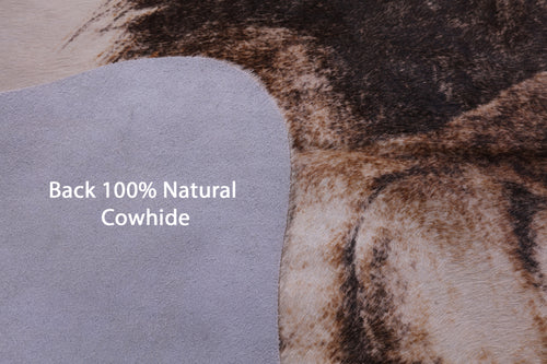 Lion Printed Natural Cowhide Rug - X-Large 7' 4