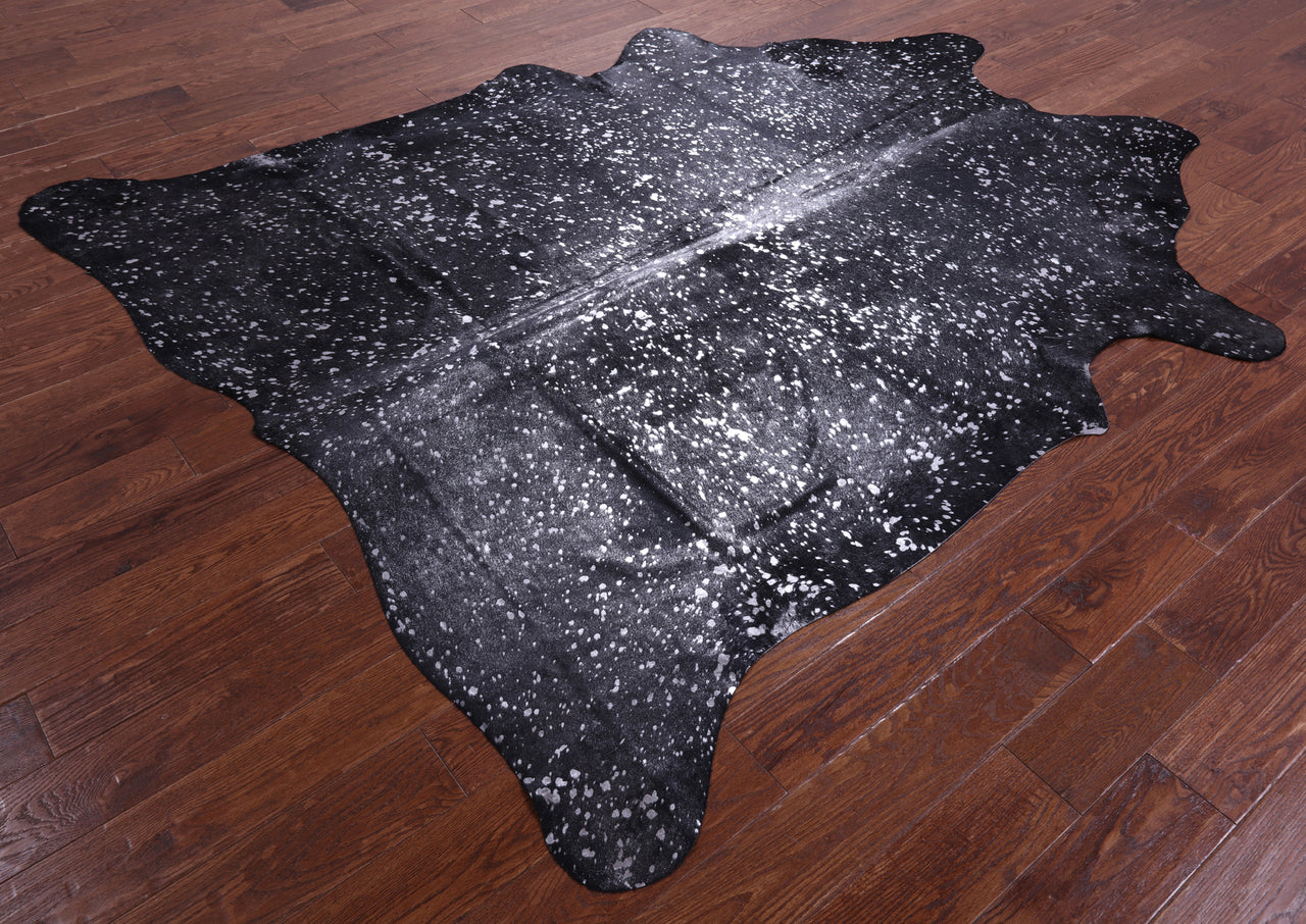 Silver Metallic Natural Cowhide Rug - XX-Large 8' 0"H x 6' 9"W