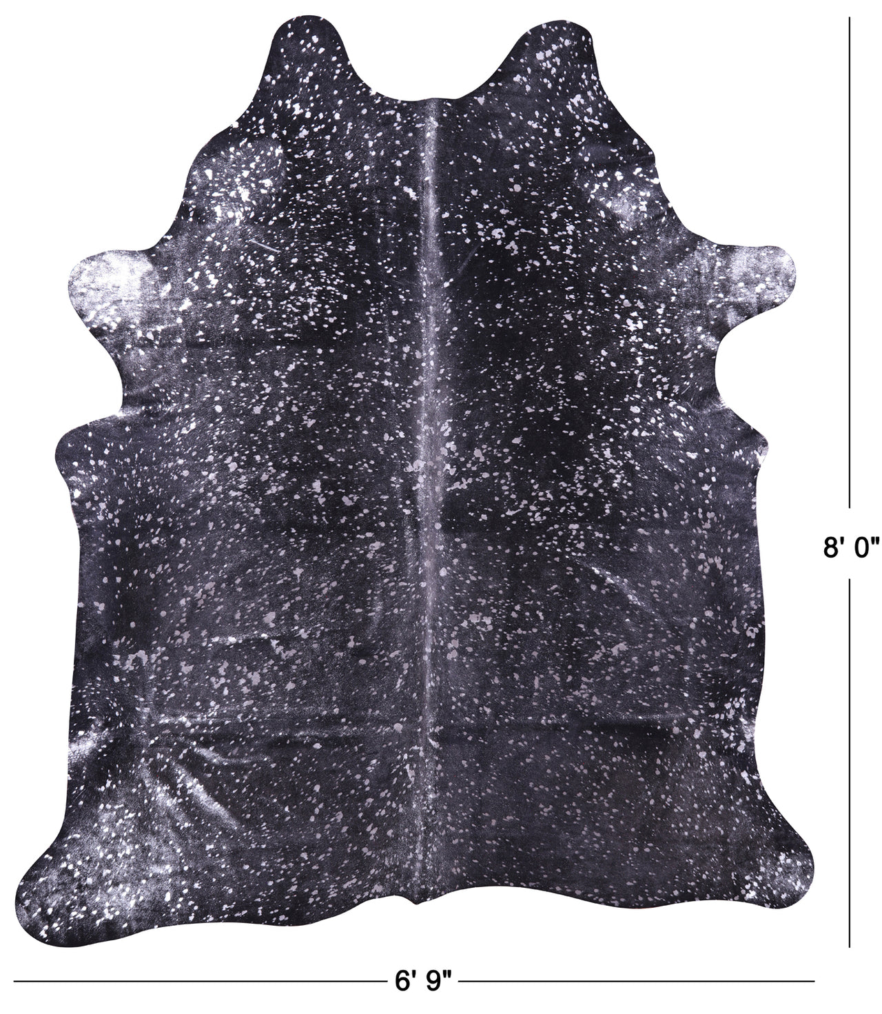 Silver Metallic Natural Cowhide Rug - XX-Large 8' 0"H x 6' 9"W