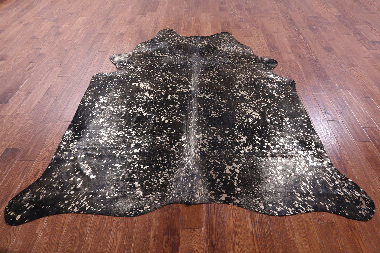 Gold Metallic Natural Cowhide Rug - XX-Large 8' 0"H x 7' 2"W