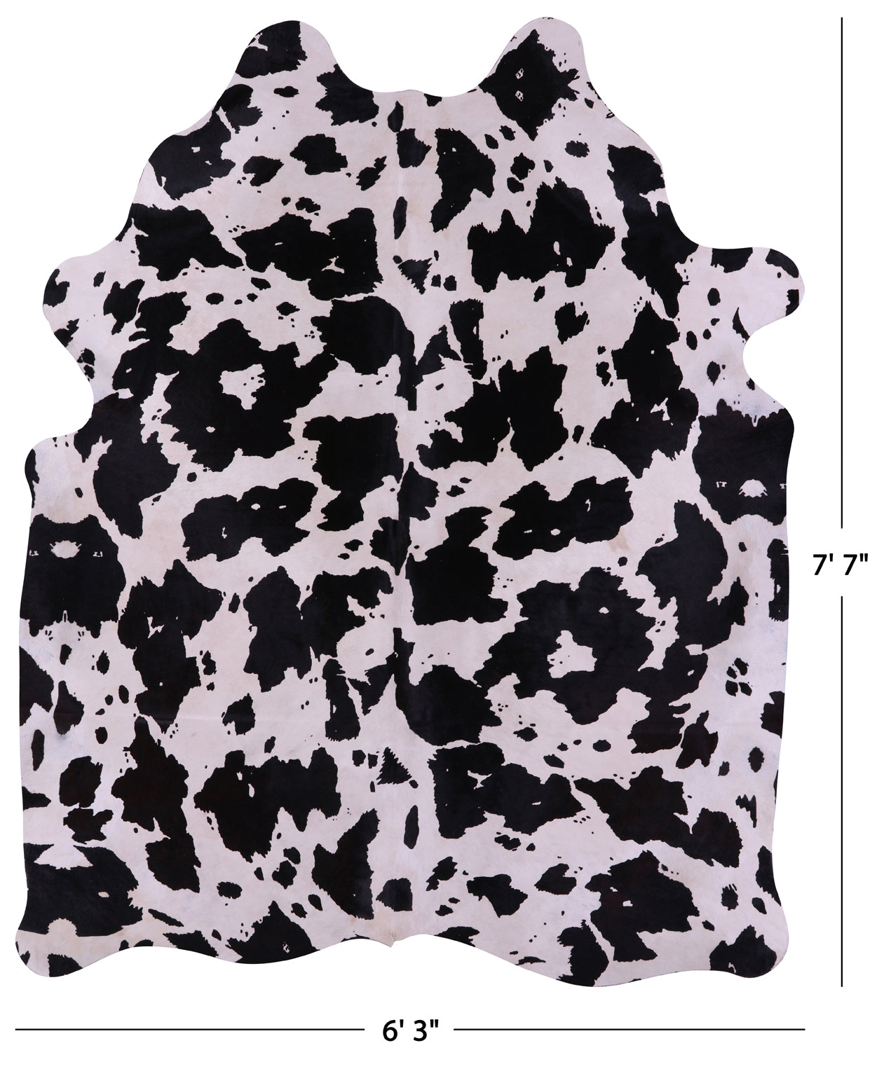 Horse Animal Print Natural Cowhide Rug - X-Large 7' 7"H x 6' 3"W