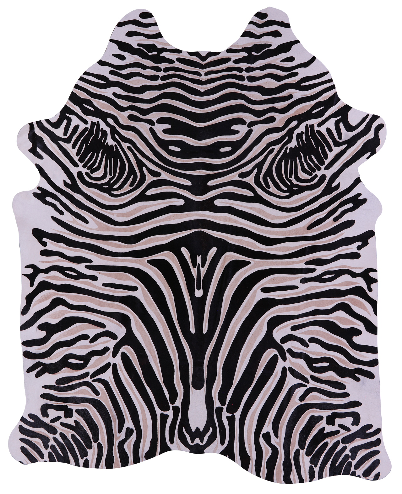 Zebra Animal Print Natural Cowhide Rug - XX-Large 7' 9"H x 6' 4"W