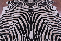 Thumbnail for Zebra Animal Print Natural Cowhide Rug - XX-Large 7' 9