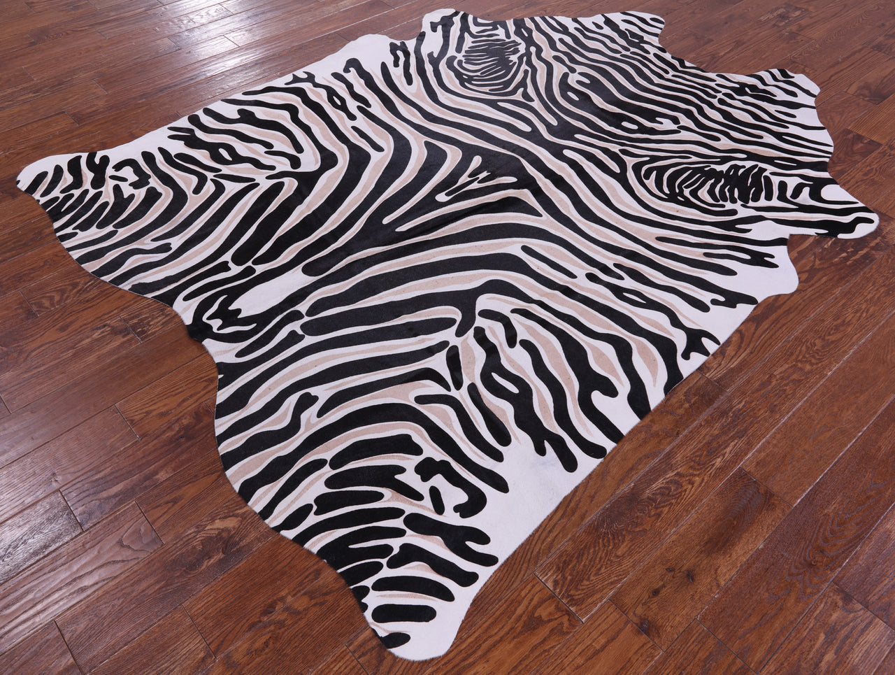 Zebra Animal Print Natural Cowhide Rug - XX-Large 7' 9"H x 6' 4"W