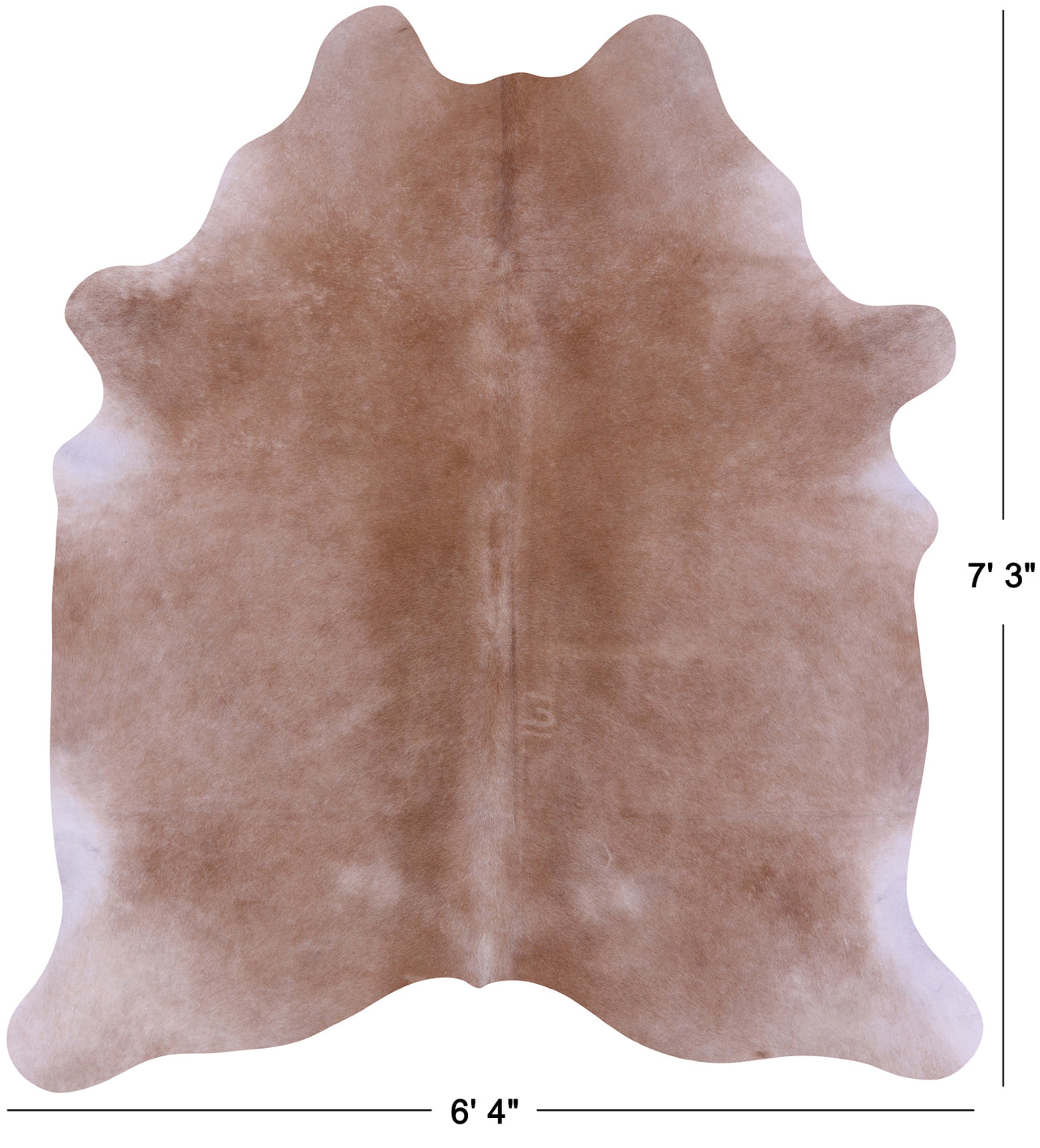 Light Brown Natural Cowhide Rug - X-Large 7' 3"H x 6' 4"W