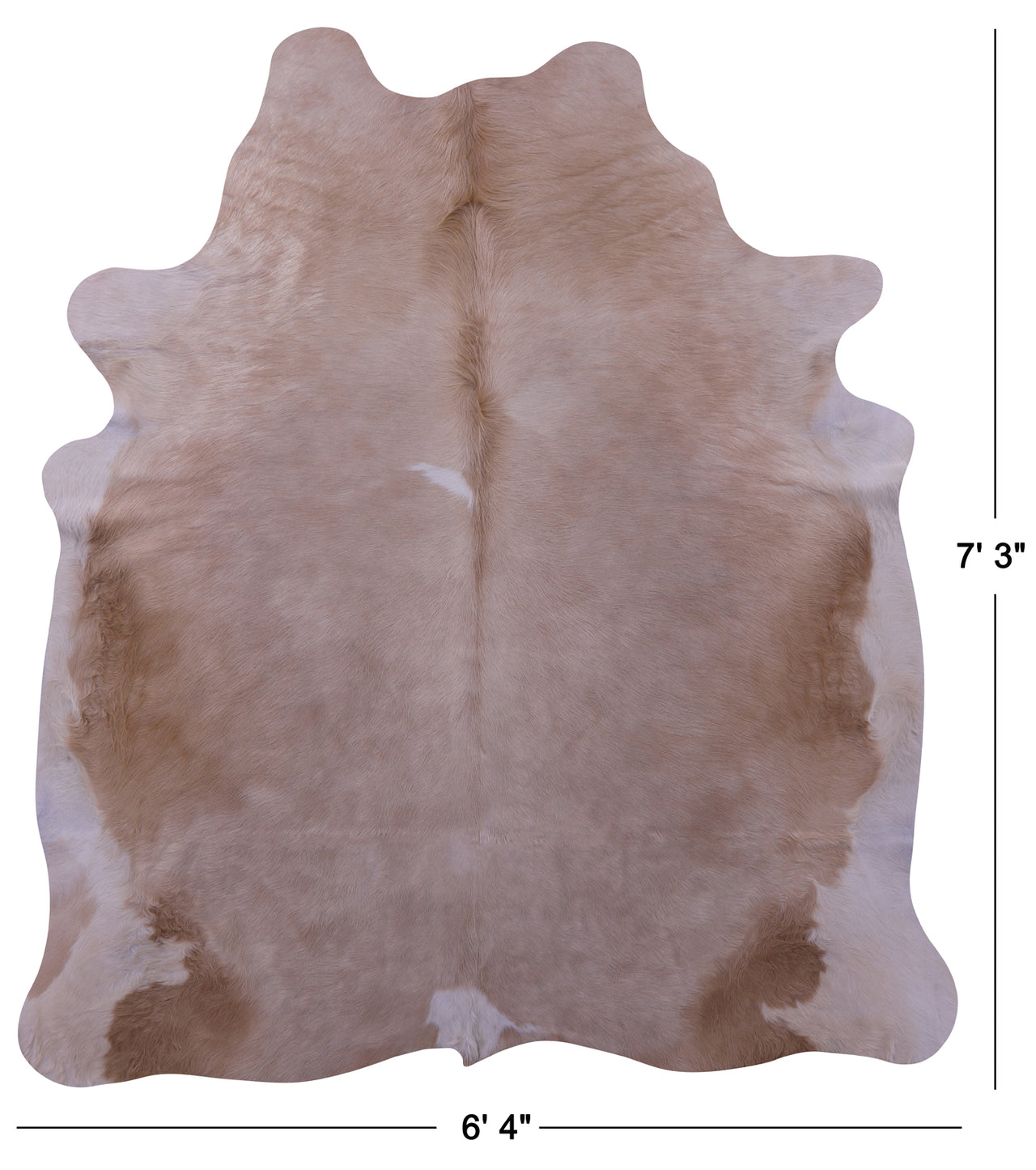 Beige Natural Cowhide Rug - X-Large 7' 3"H x 6' 4"W