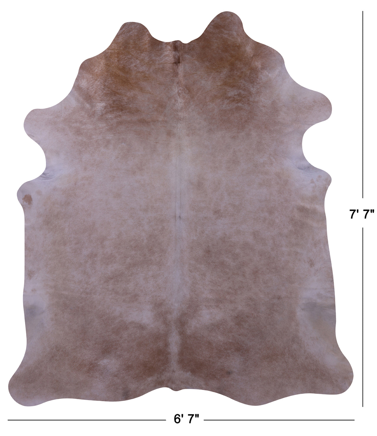 Beige Natural Cowhide Rug - X-Large 7' 7"H x 6' 7"W