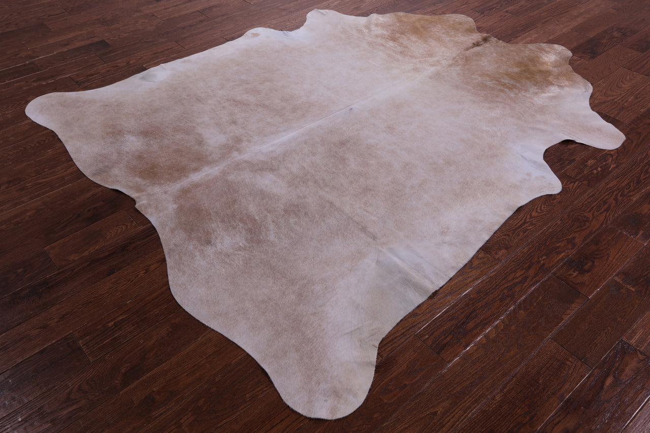 Beige Natural Cowhide Rug - X-Large 7' 7"H x 6' 7"W