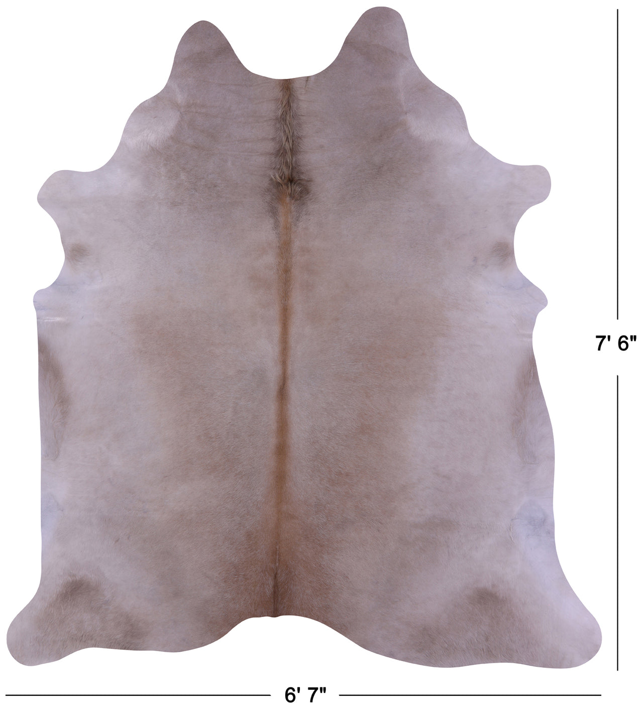 Beige Natural Cowhide Rug - X-Large 7' 6"H x 6' 7"W