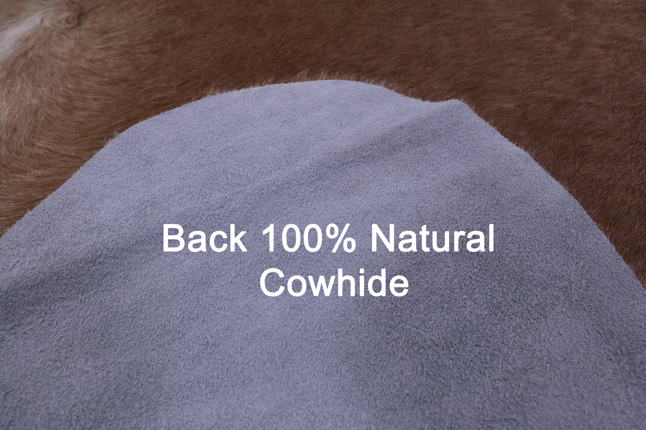 Light Brown Natural Cowhide Rug - X-Large 7' 7"H x 7' 2"W