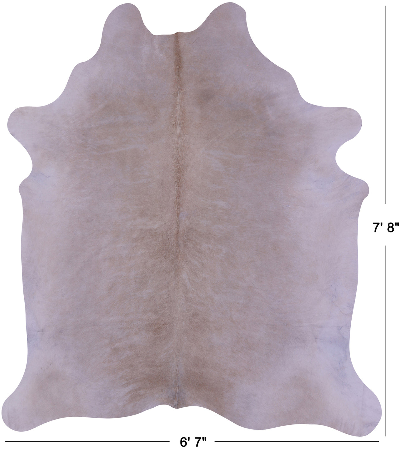 Beige Natural Cowhide Rug - XX-Large 7' 8"H x 6' 7"W