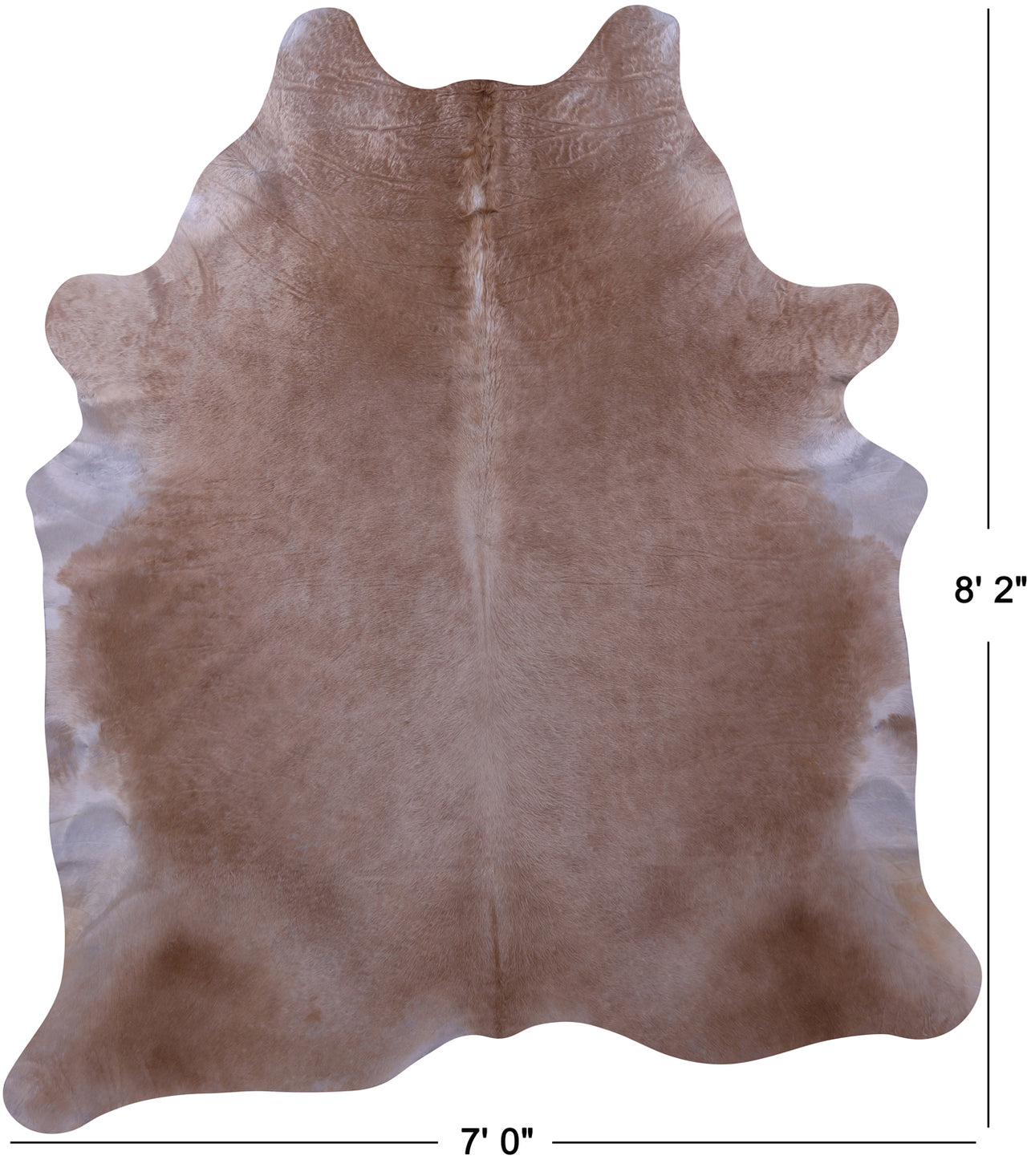 Light Brown Natural Cowhide Rug - XX-Large 8' 2"H x 7' 0"W