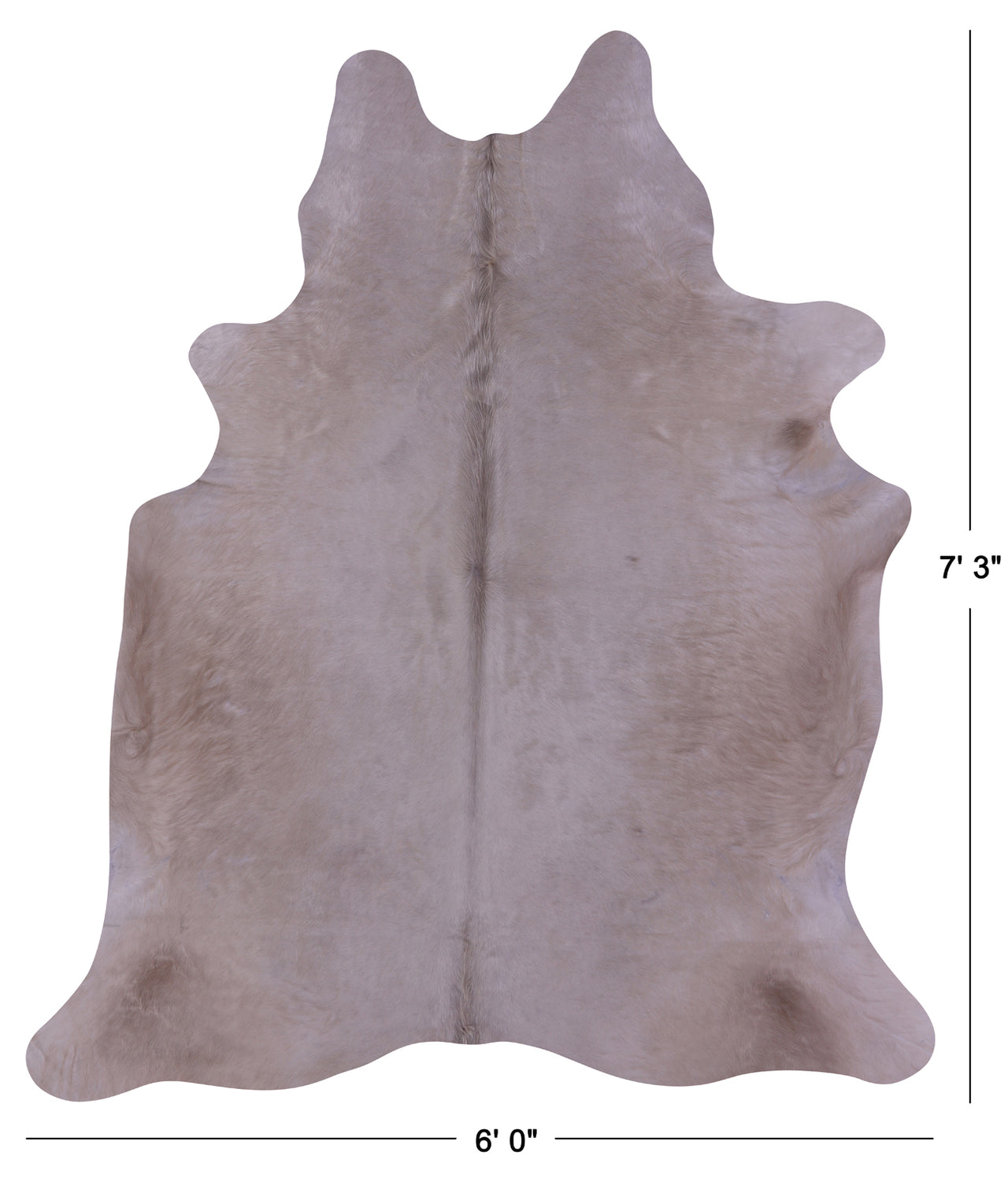 Beige Natural Cowhide Rug - X-Large 7' 3"H x 6' 0"W