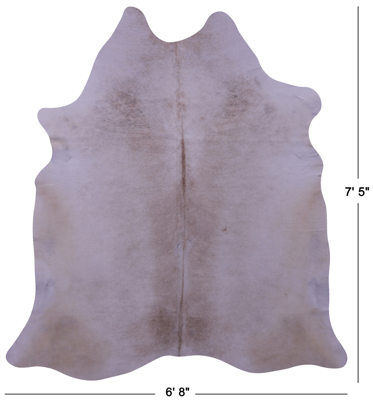 Beige Natural Cowhide Rug - X-Large 7' 5"H x 6' 8"W