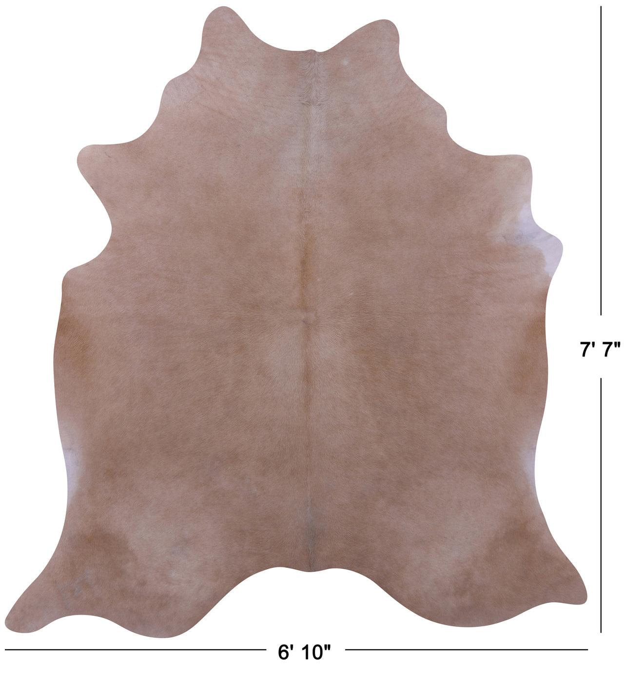 Beige Natural Cowhide Rug - X-Large 7' 7"H x 6' 10"W
