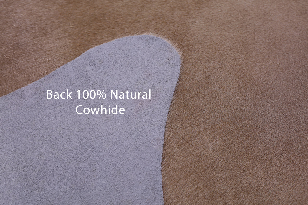 Beige Natural Cowhide Rug - X-Large 7' 0"H x 6' 6"W