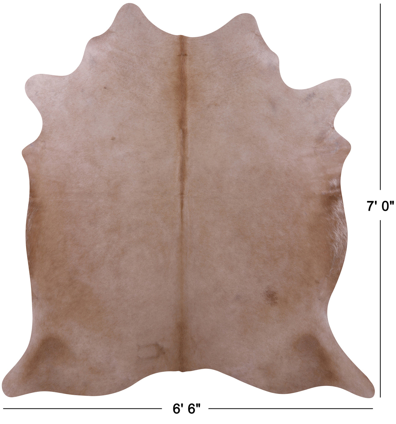 Beige Natural Cowhide Rug - X-Large 7' 0"H x 6' 6"W