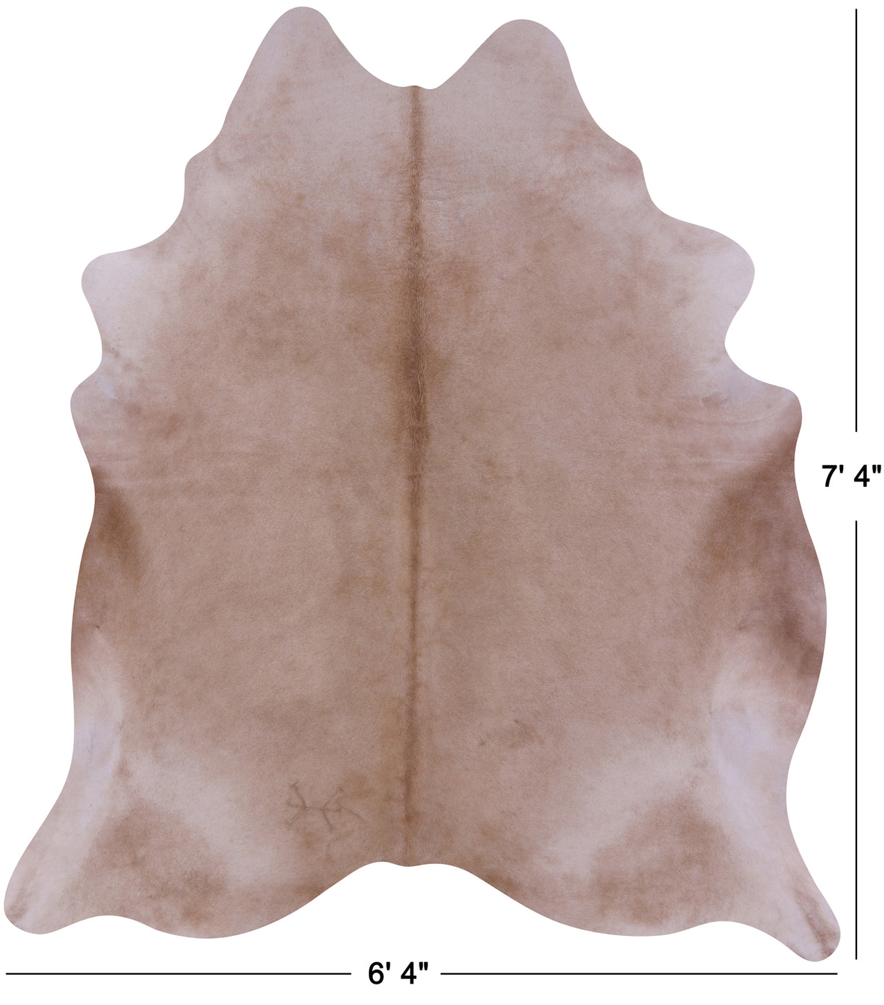 Beige Natural Cowhide Rug - X-Large 7' 4"H x 6' 4"W