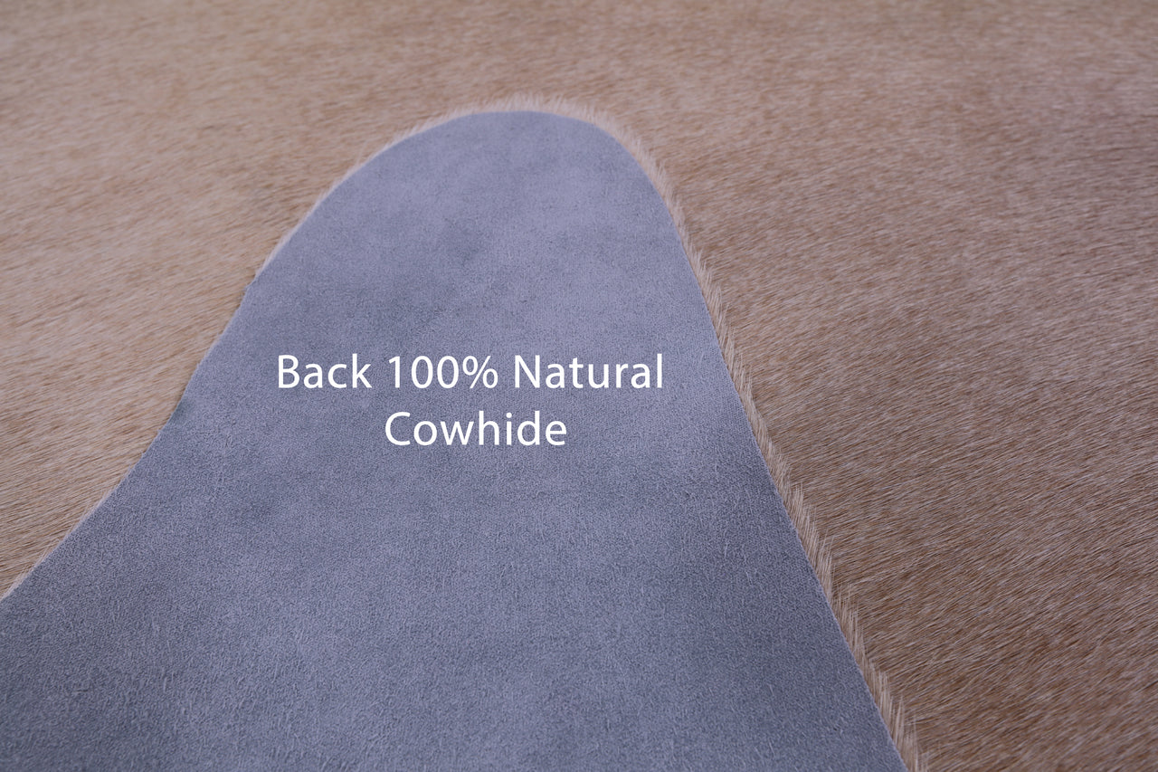 Beige Natural Cowhide Rug - X-Large 7' 4"H x 6' 6"W