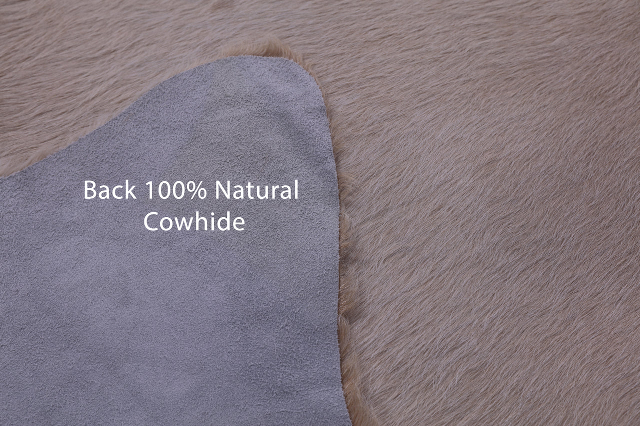 Beige Natural Cowhide Rug - X-Large 7' 5"H x 6' 2"W