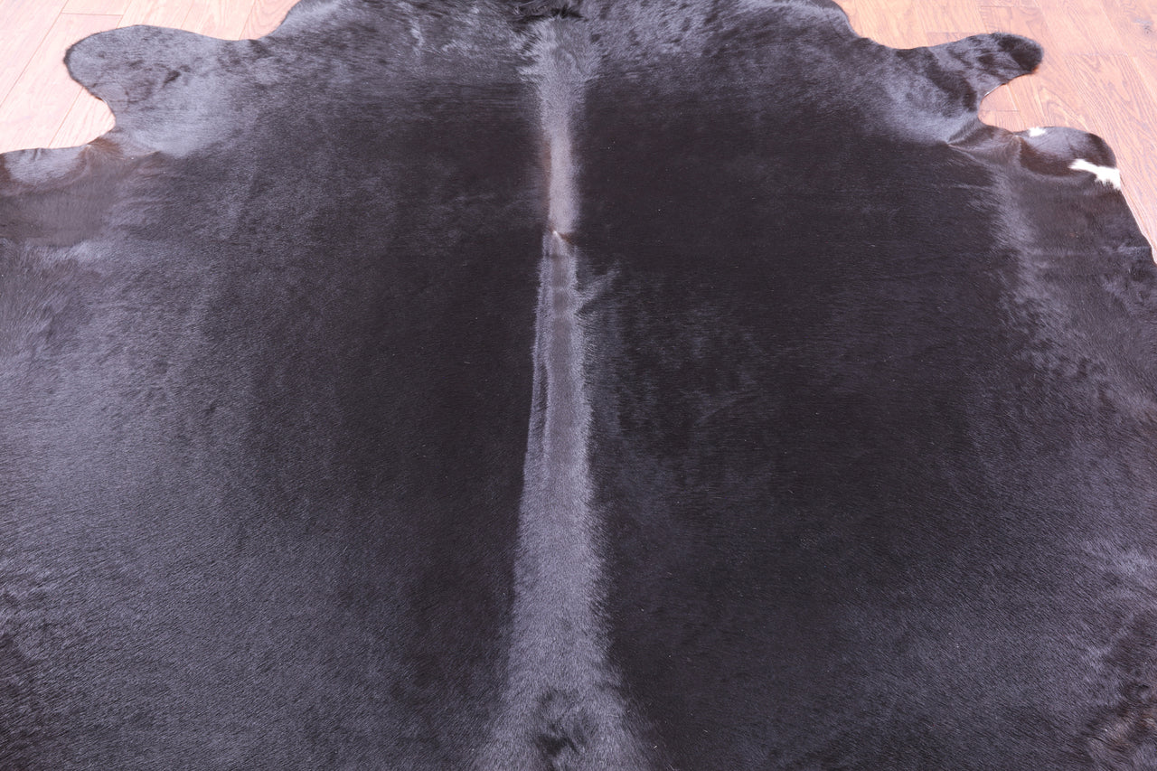 Black Natural Cowhide Rug - XX-Large 7' 8"H x 7' 2"W