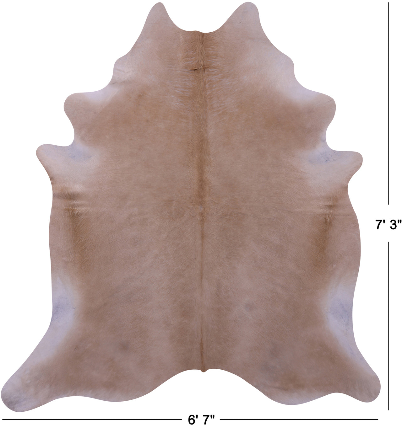 Beige Natural Cowhide Rug - X-Large 7' 3"H x 6' 7"W