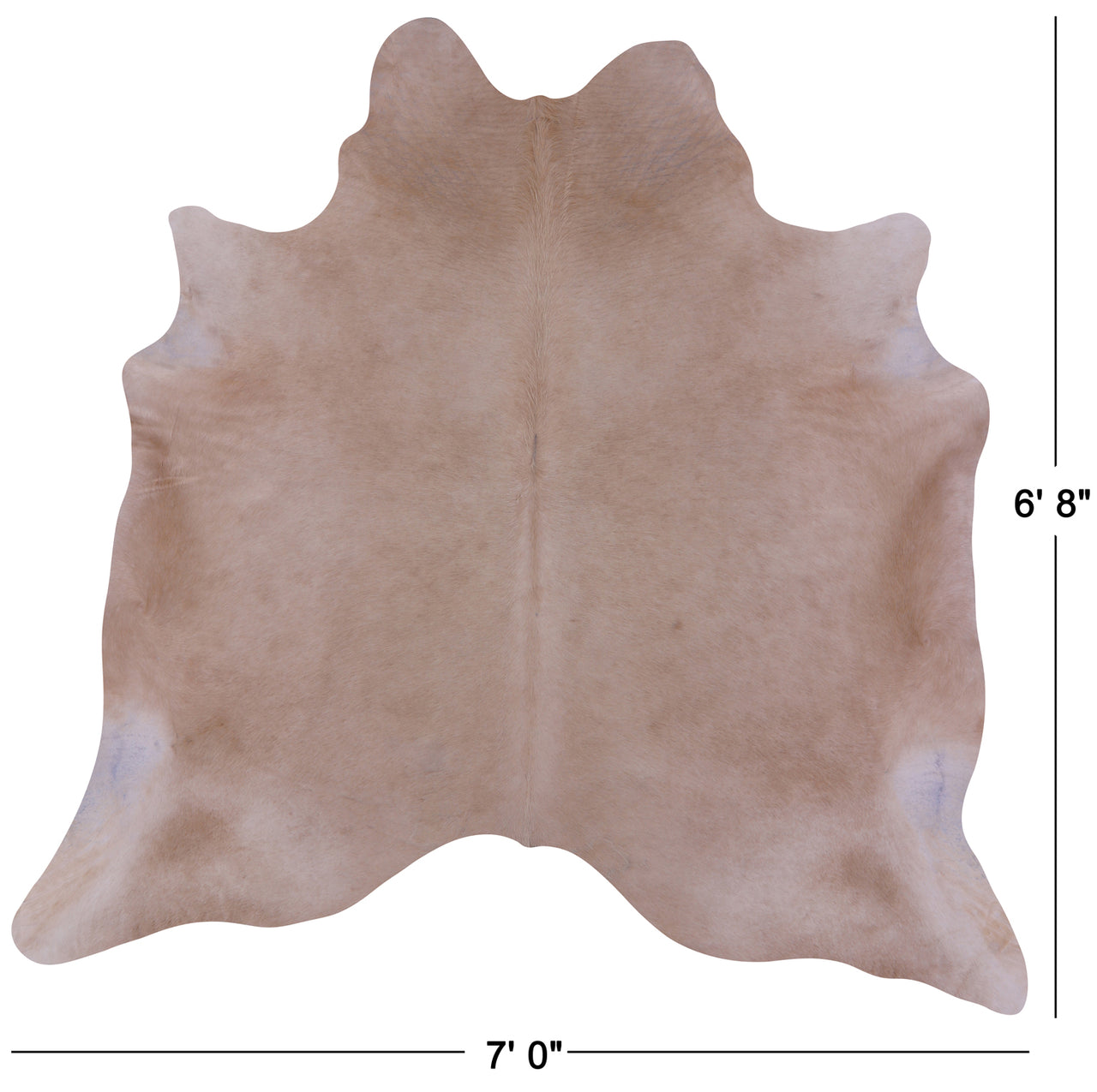 Beige Natural Cowhide Rug - Large 6' 8"H x 7' 0"W