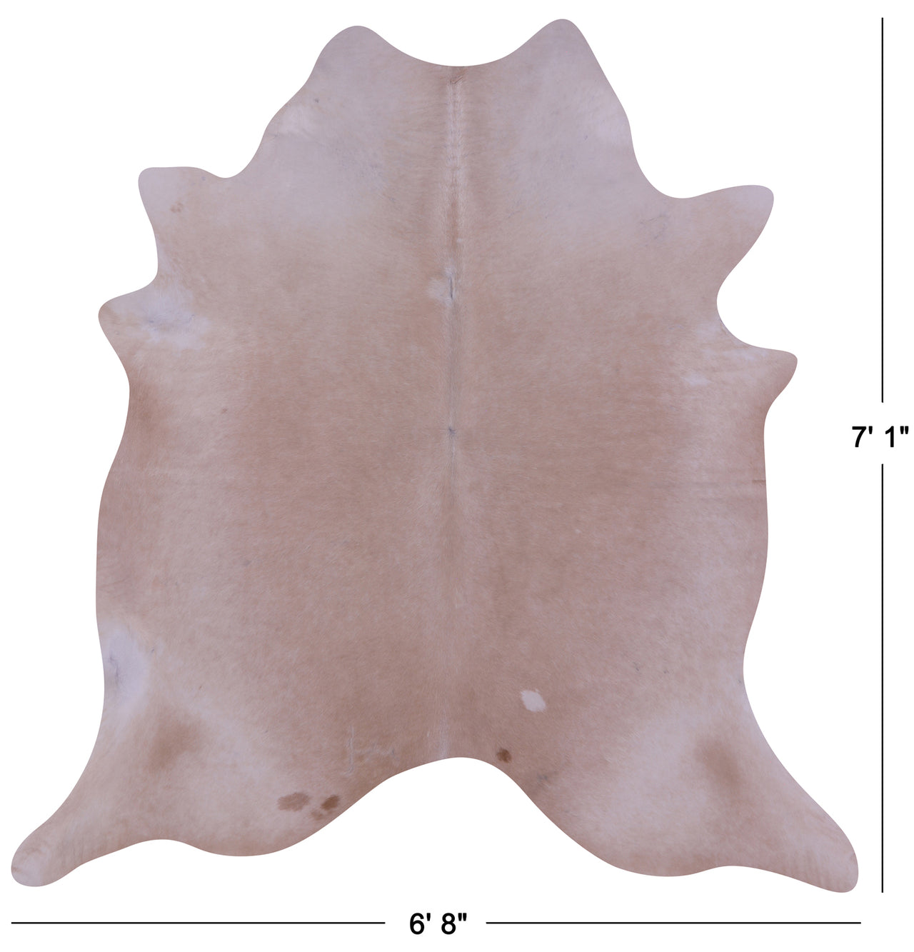 Beige Natural Cowhide Rug - X-Large 7' 1"H x 6' 8"W