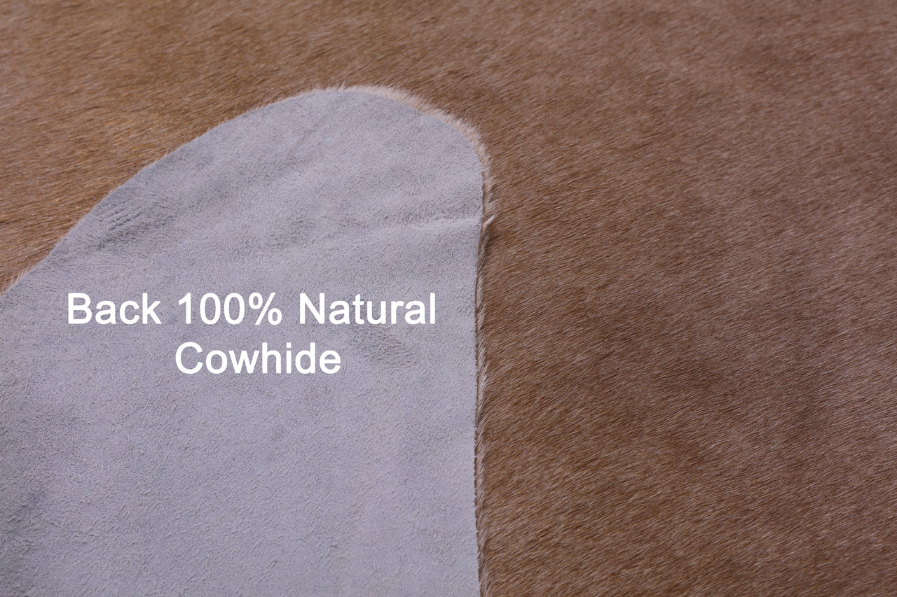 Light Brown Natural Cowhide Rug - Large 6' 10"H x 6' 6"W