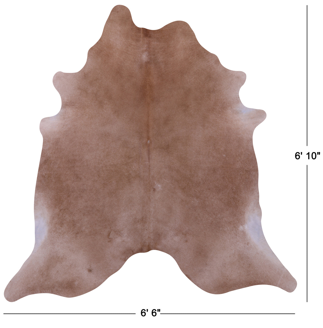 Light Brown Natural Cowhide Rug - Large 6' 10"H x 6' 6"W